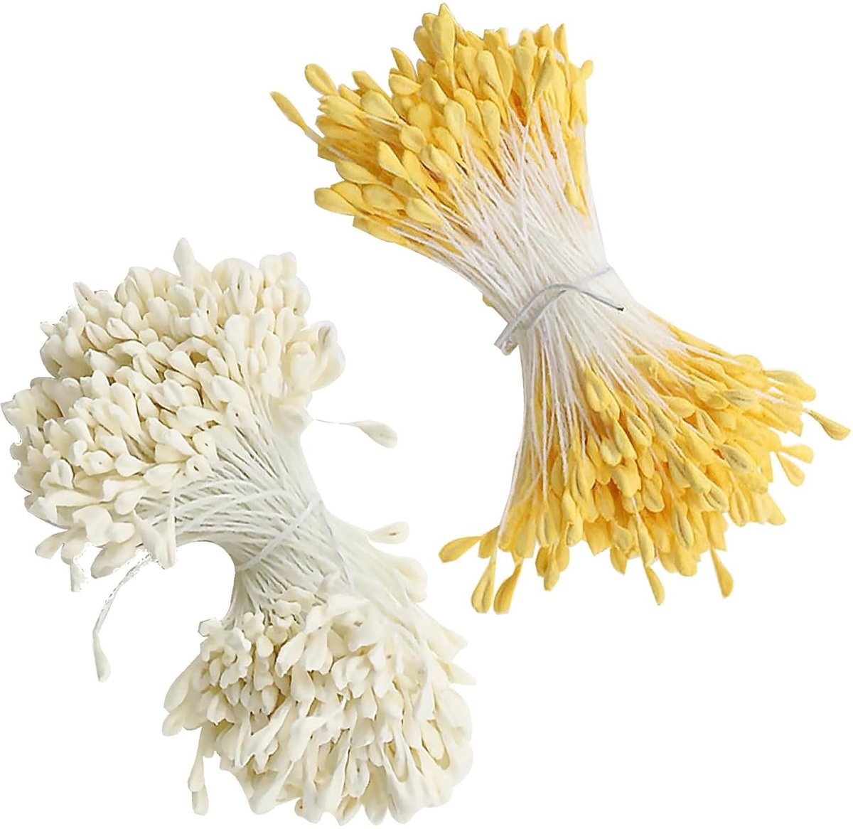 700 Stuks Pijpenragers voor Creatieve Projecten, Bloem Dust Sheet met 2 Kralenkoppen, 3 mm Witte en Oranje Pijpenragers voor DIY Tulpenboeketten en Handgemaakte Decoraties