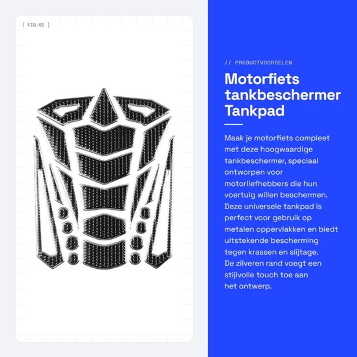 Tankbeschermer Universeel - Zacht Rubber - Zijtankpad - Tractie Pad - Gas Brandstofolie Sticker - 12 Maanden Garantie - Tankpad