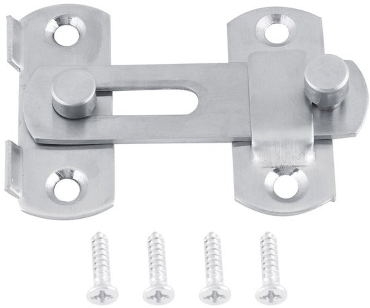 Schuifdeurslot Roestvrij Staal - Veiligheidssluiting - Hasp Slot - Eenvoudig te Installeren - Lichtgewicht - Afmetingen 70 x 50 mm