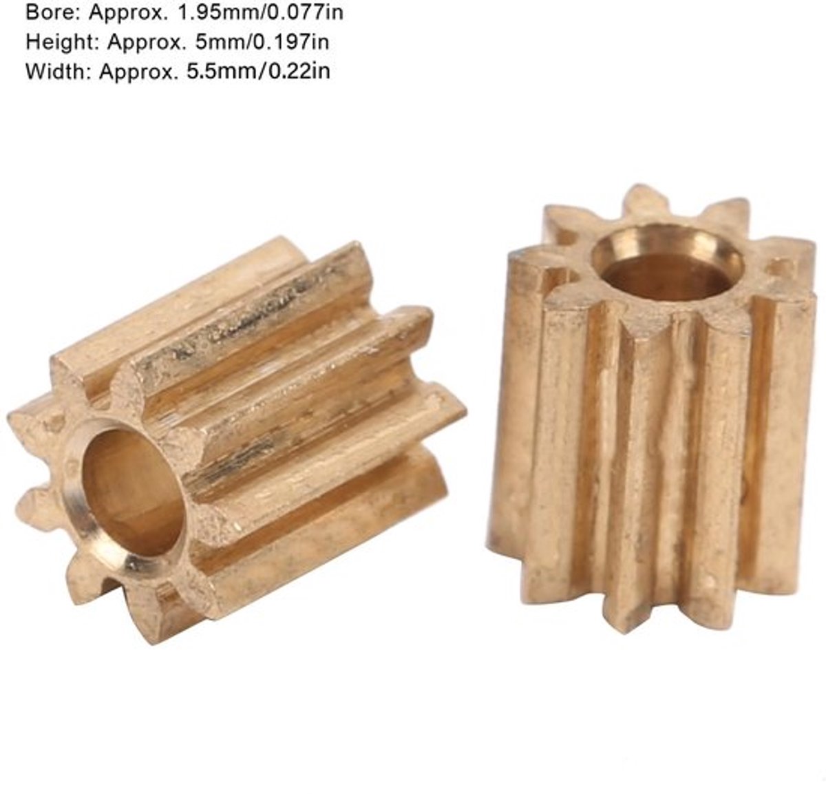 Dailygoods- Tandrad Vervanging - Tandwielen - Tandwielen Speelgoed - Tandwiel Vet - 9 Tanden - Messing Materiaal