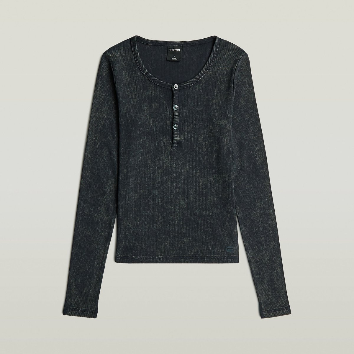 G-Star Vintage slim henley t ls wmn Dames Tops Blauw