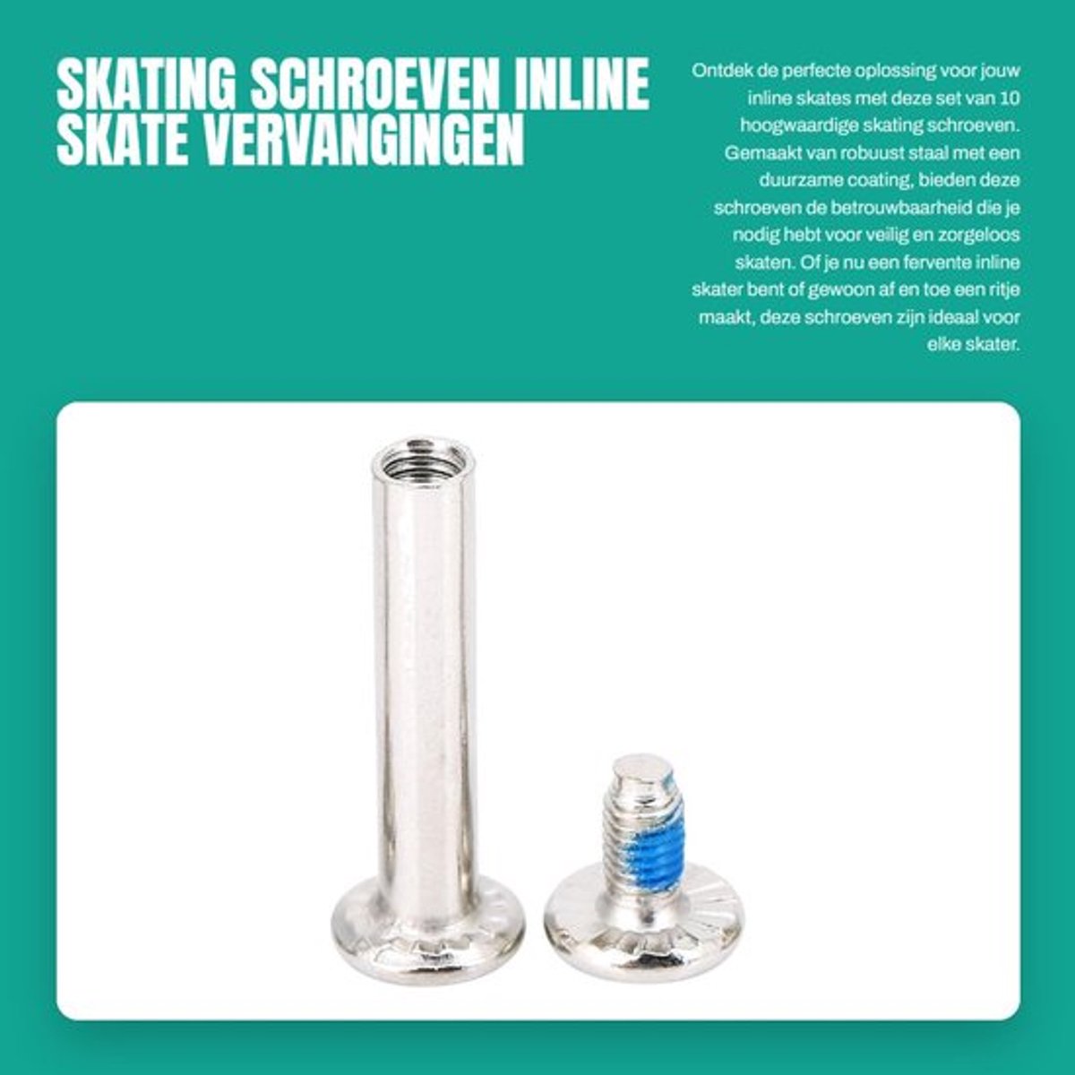 Skating Schroeven 31 mm - Set van 10 Stuks - Vervanging Inline Skate - Stalen Constructie - Duurzaam - Eenvoudig te Installeren - Wielbouten