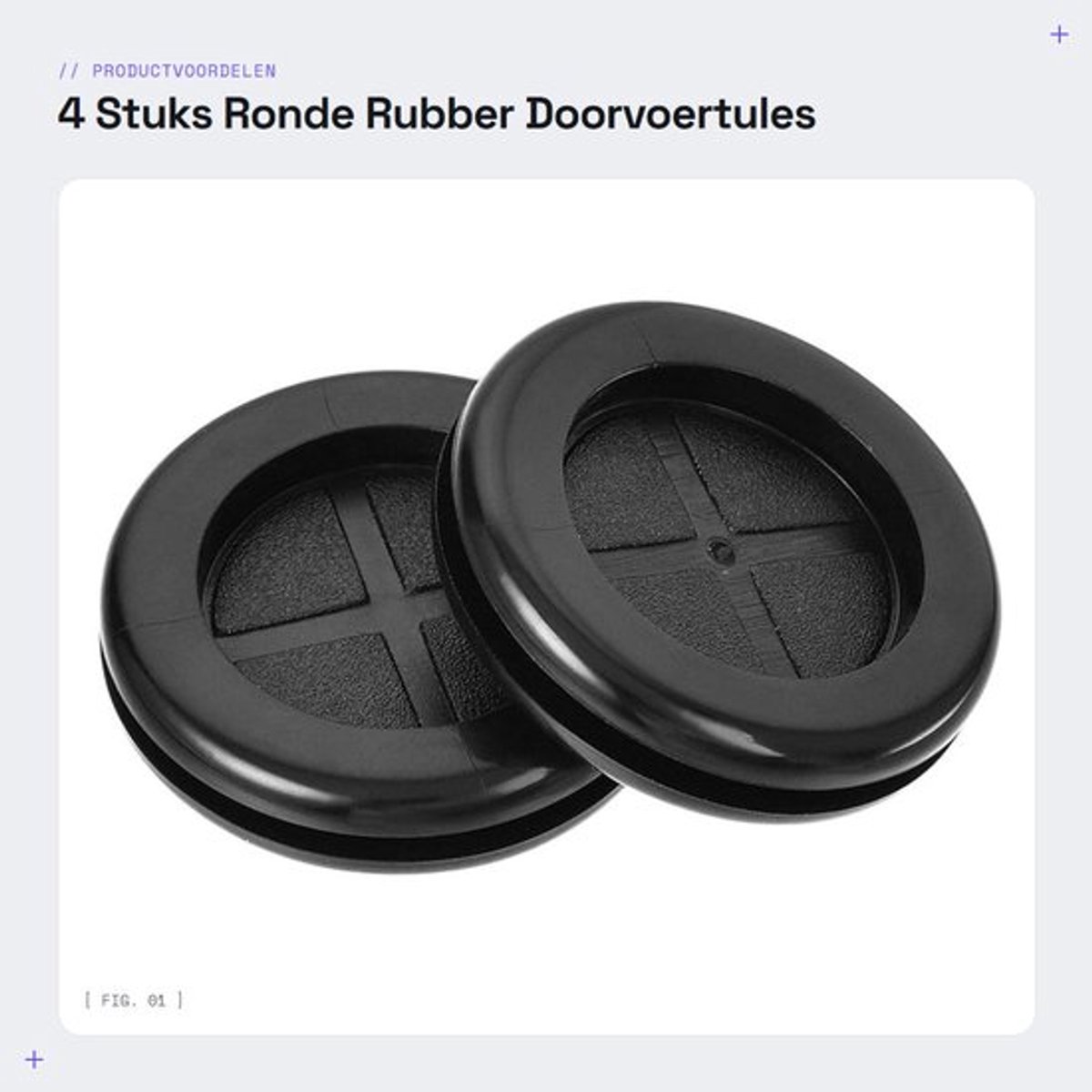 4 Stuks Ronde Rubber Doorvoertules voor Kabels 32mm