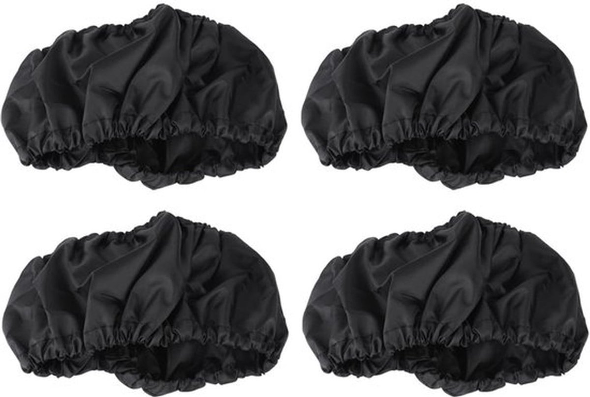 Kinderwagenwielbescherming - Opvouwbaar - Wieldop - Zwart - 4 Stuks - Geschikt voor wielmaat L (18-25cm) / S (12-16cm) - Wieldoppen