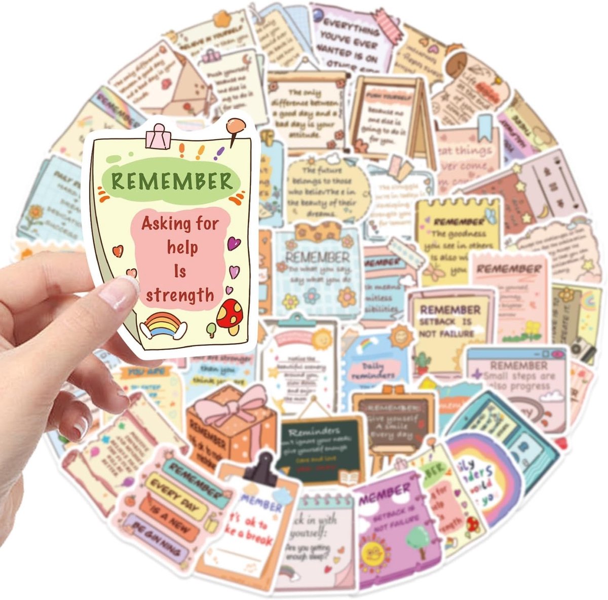 Inspirerende Vinyl Stickerset voor Jongeren en Volwassenen - 50 Stuks voor Auto, Motor, Fiets en Laptop, Perfect voor Skateboard en Bagage