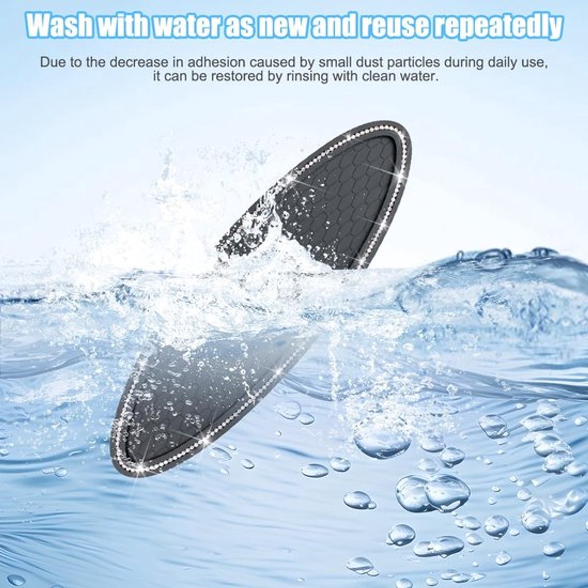 Antislipmat 2 Stuks - Ovaal Dashboardmat - Driedimensionaal Honingraatontwerp - PVC - Universeel - 9,5x30cm