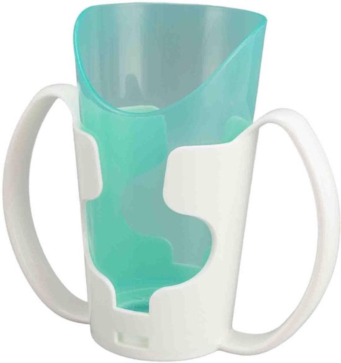 Drinkbeker met gebogen rand - Drinkbeker voor ouderen - Transparante schoolbeker - Beker voor vloeibare voeding - Geschikt voor dysfagie - Ideaal voor patiënten met slikproblemen - Zorgbeker