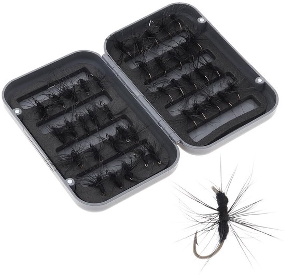 Vliegvissen Kunstaas 40 Stuks - Handgemaakt Aas - Waterdichte Box - Hoge Hardheid - Sterke Toughness - Levendige Veren - Vliegvisaas