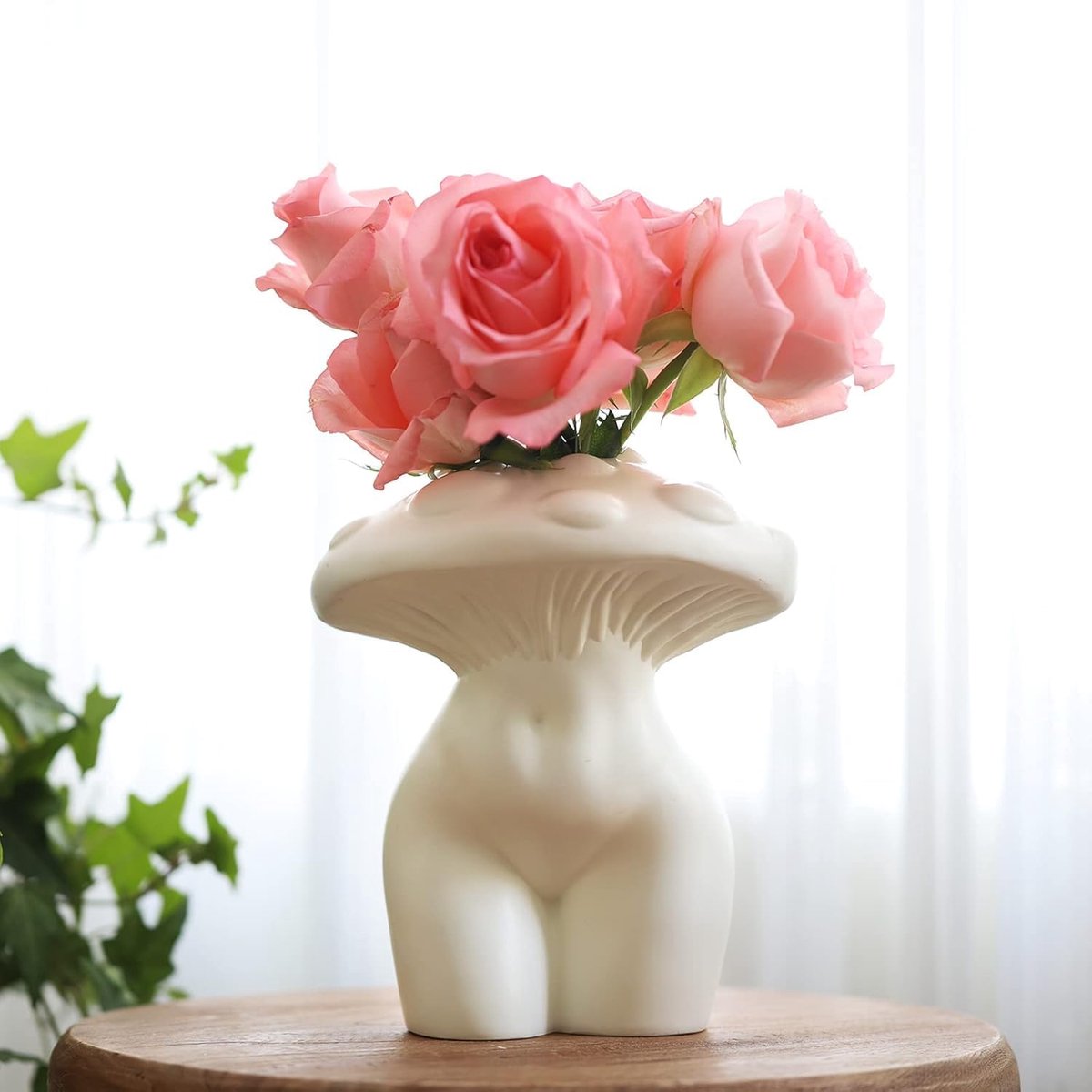 Mushroom vaas vrouwenfiguur - unieke design - kleurrijk en speels - perfect voor een stijlvolle woonkamer - SnelShoppen