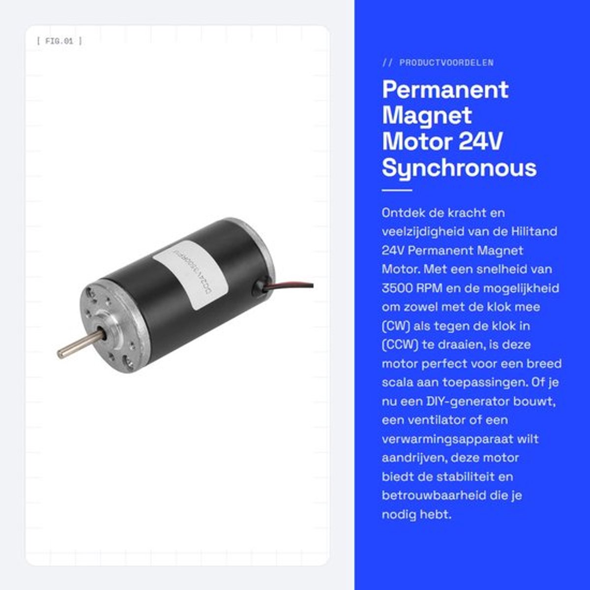 Permanent Magnet Motor - 24V Synchronous Motor - 3500RPM - CW/CCW Draairichting - Perfect voor DIY Projecten - Betrouwbaar en Krachtig -...