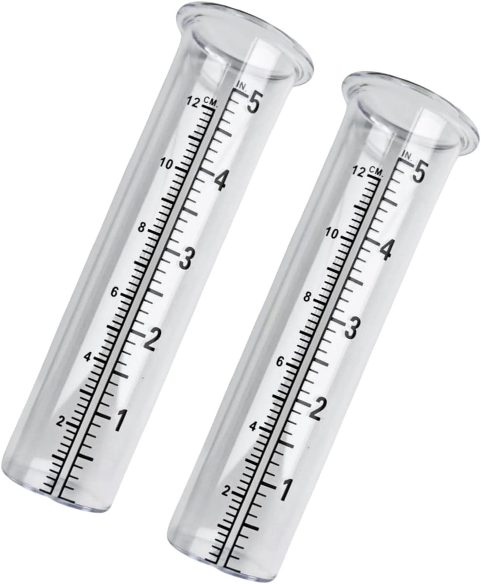 Set van 2 kunststof regenmeters met schaal, transparante regenmeetbuis voor tuin, balkon en binnenplaats, nauwkeurige - ShopVlot
