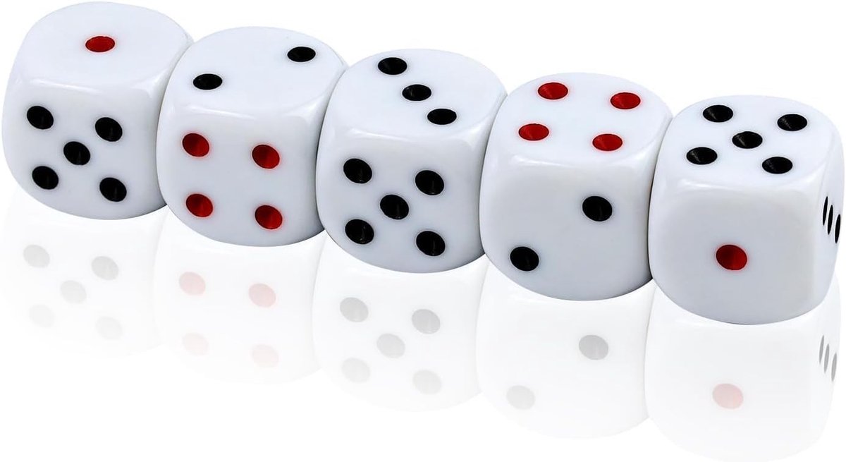 Grote 30mm Zijden Dobbelstenen Set van 5 Stuks, Acryl D6 Dobbelstenen voor Bordspellen en Poker, Perfect voor Spelletjesavonden