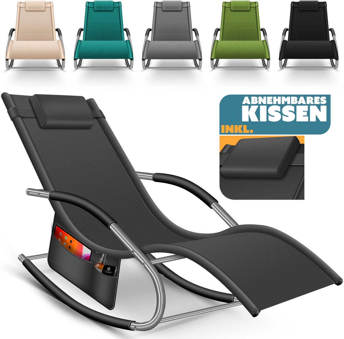 KESSER® Ergonomische Schommelstoel voor Tuin en Balkon | 150 kg Belastbaar