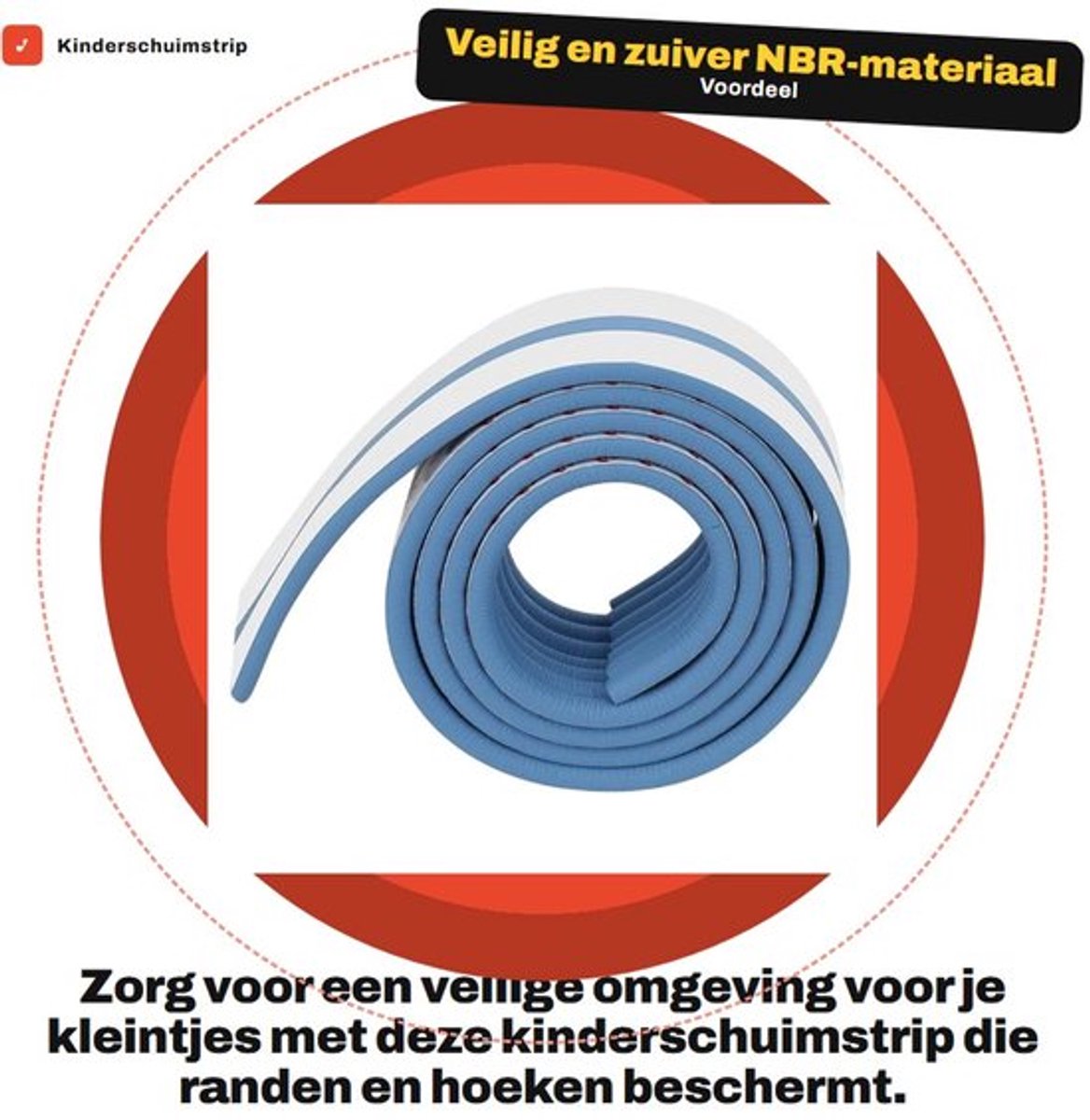 Kinderschuimstrip 6,5 Voet - Babyschuimbescherming - Hoekbescherming - Tafelrandbescherming - Veilig NBR-materiaal - Schokabsorberend