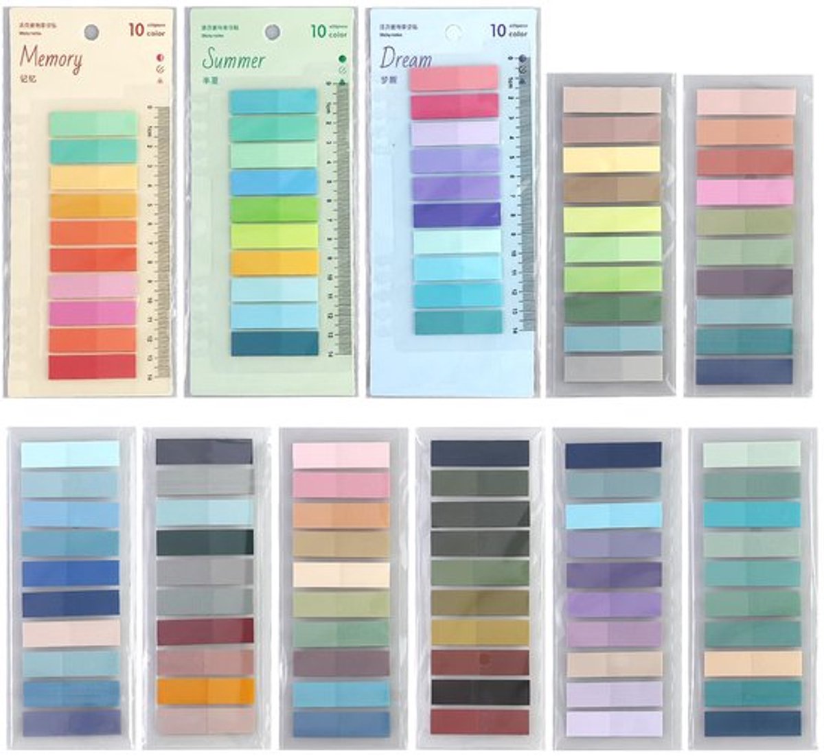 Notitieblaadjes 2200 stuks - Zelfklevende Notities - Veelkleurig - PET Materiaal - Trendy Tabbladen - Perfect voor Organisatie - Plaknotities