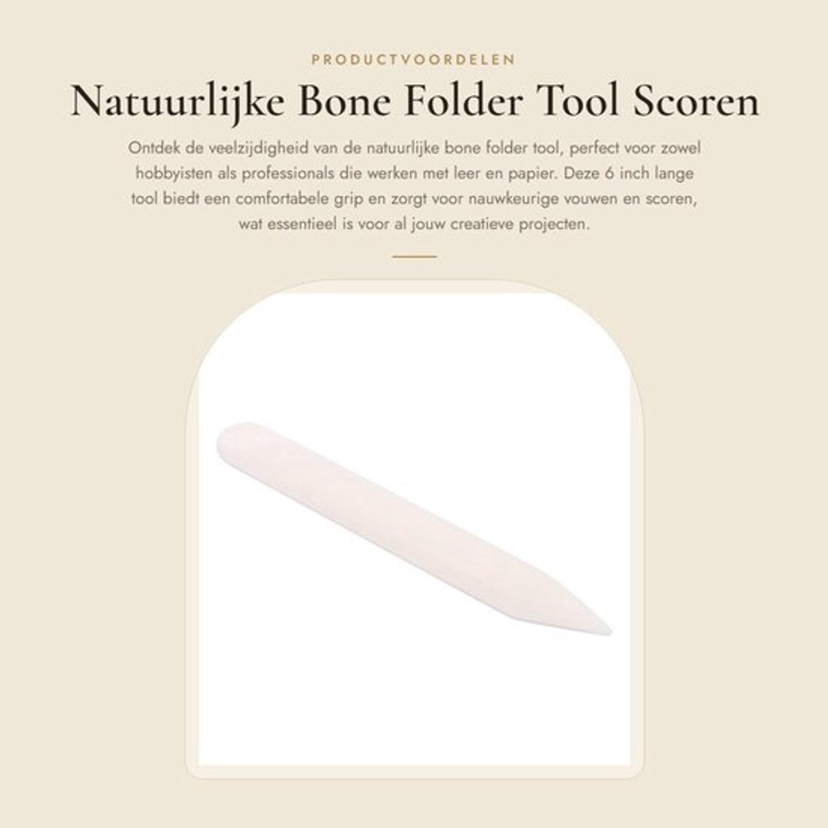 Bone Folder - Natuurlijke Tool - 6 Inch Lengte - Voor Vouwen - Burinishing Randen - Geschikt voor Scrapbooking - Comfortabele Grip - Vouwtool