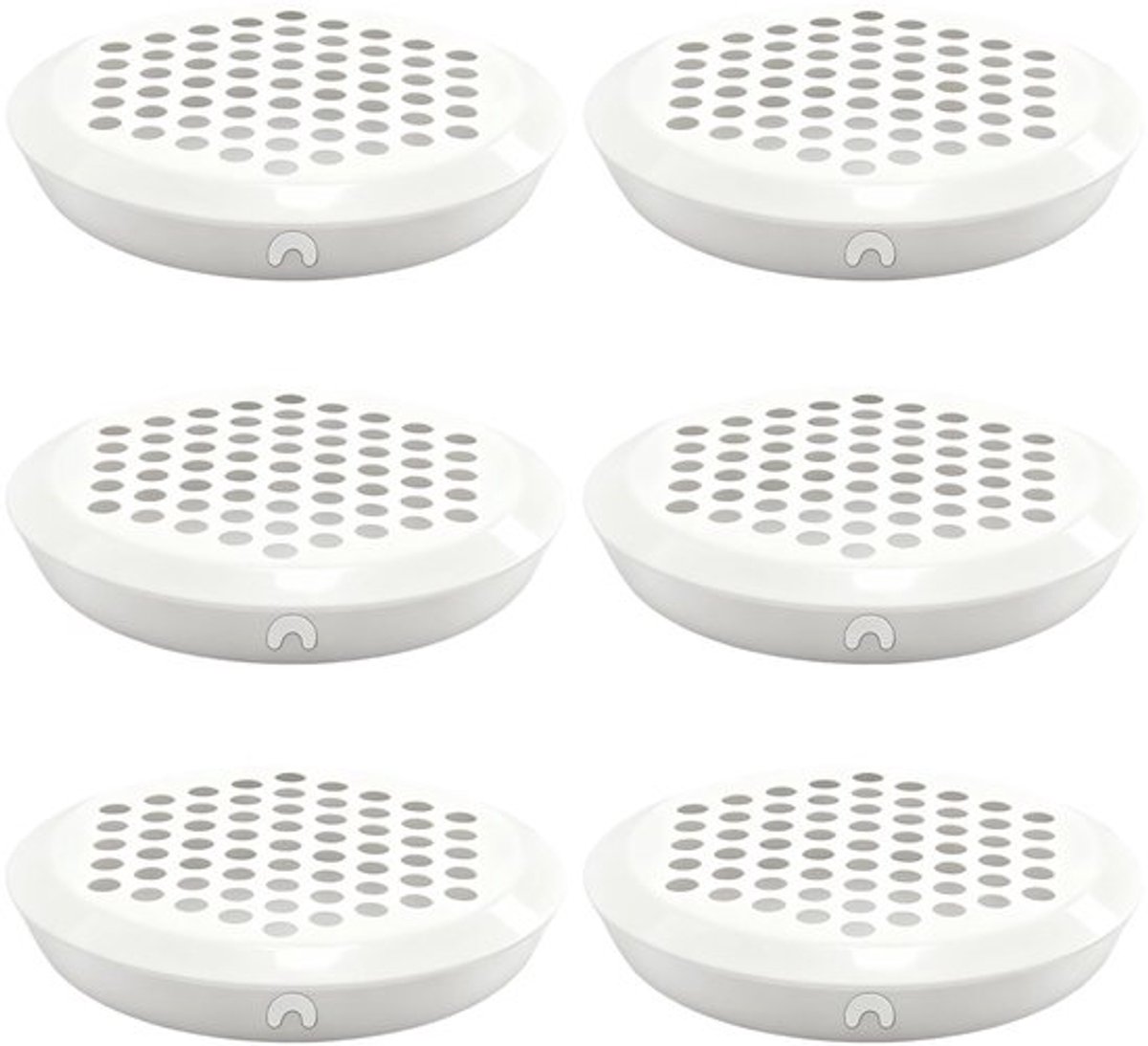 Ventilatierooster - 6 Stuks Wit voor Kasten en Keuken
