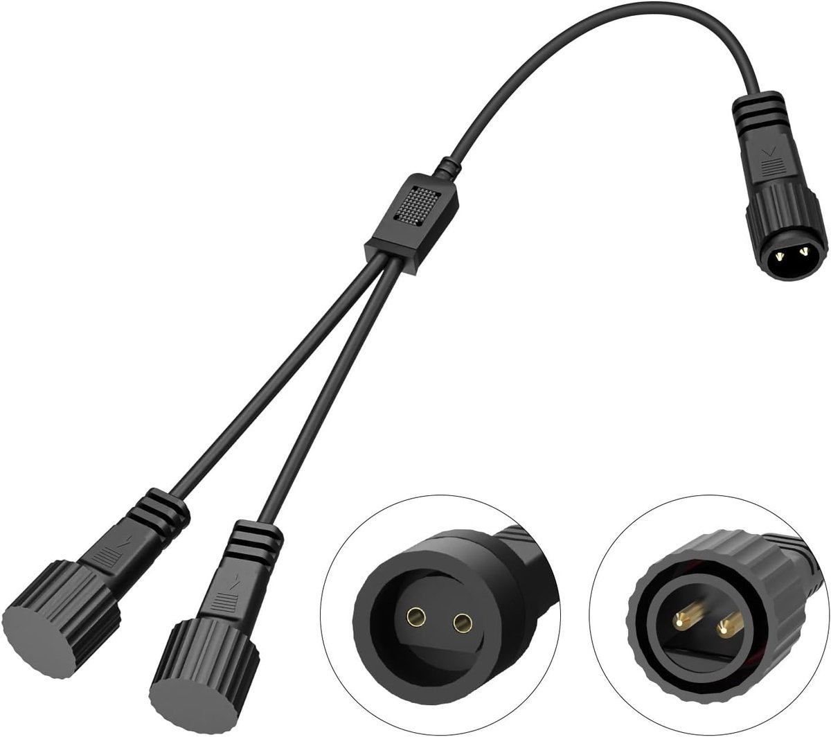 SnelShoppen - Waterproof 3-Way Kabel Splitter T Connector voor Sfeerverlichting, Geschikt voor Meeste Feestverlichting, Netverlichting en IJspegels, I
