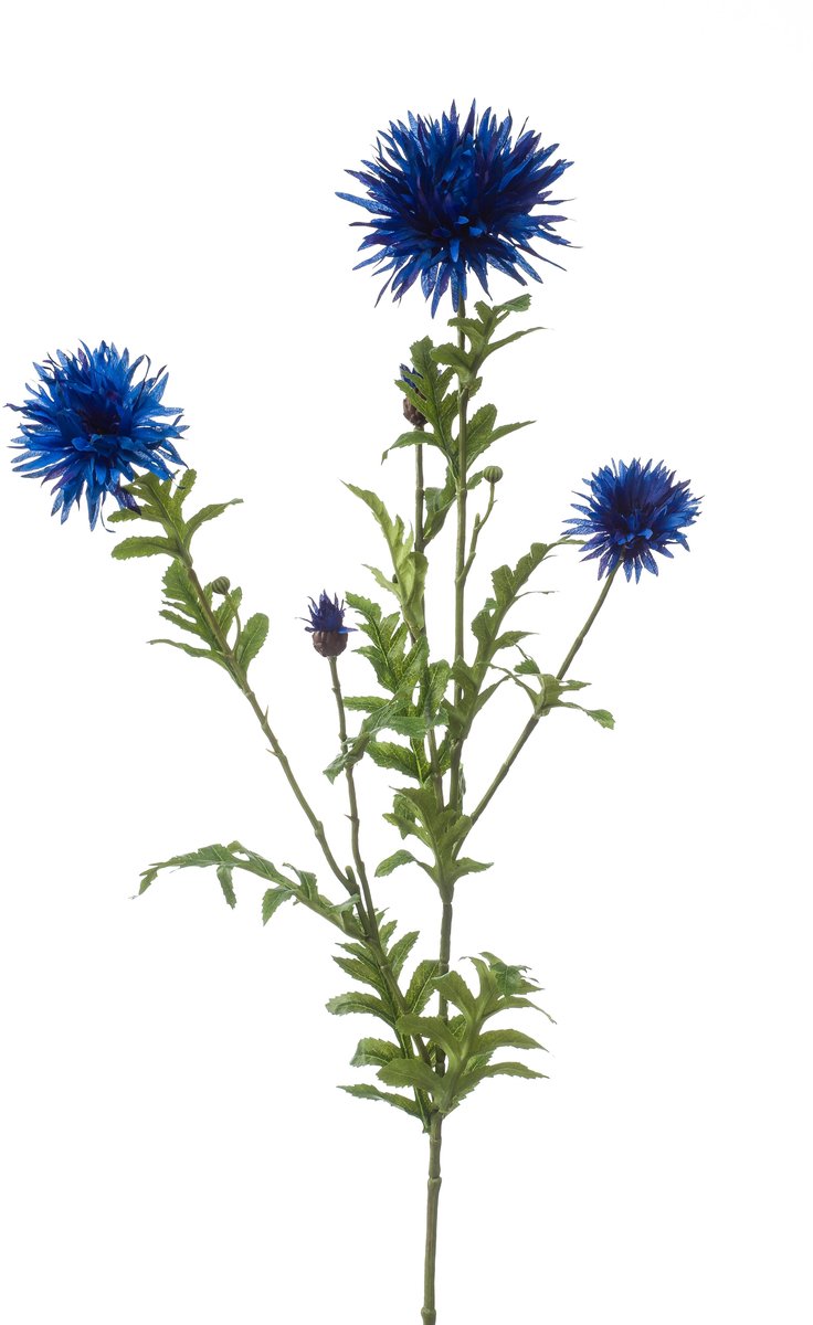 Emerald Kunstbloem Korenbloem 100cm blauw - Kunstplant voor binnen
