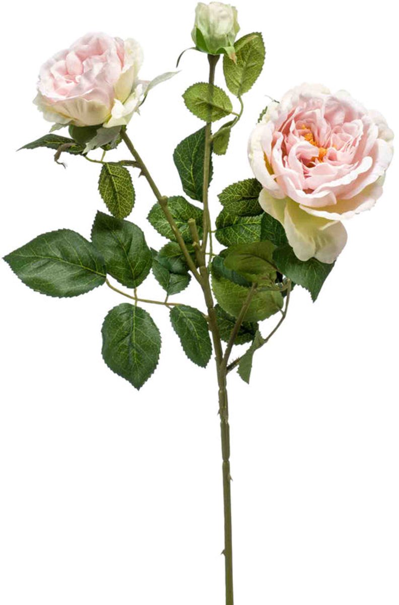 Emerald Kunstbloem Roos 58cm lichtroze - Kunstplant voor binnen
