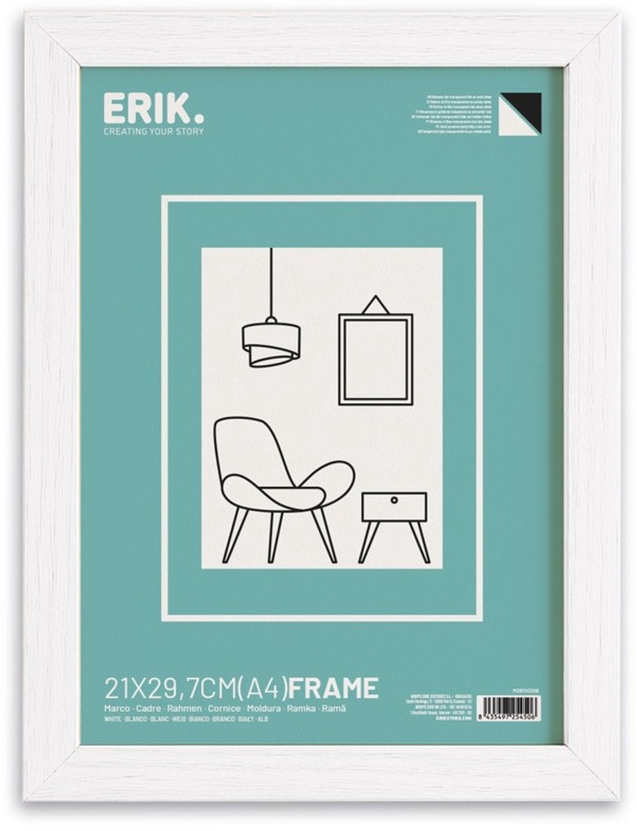 Grupo Erik - Mdf White Frame A4 29.7 X 21 Cm Lijst - Multicolours