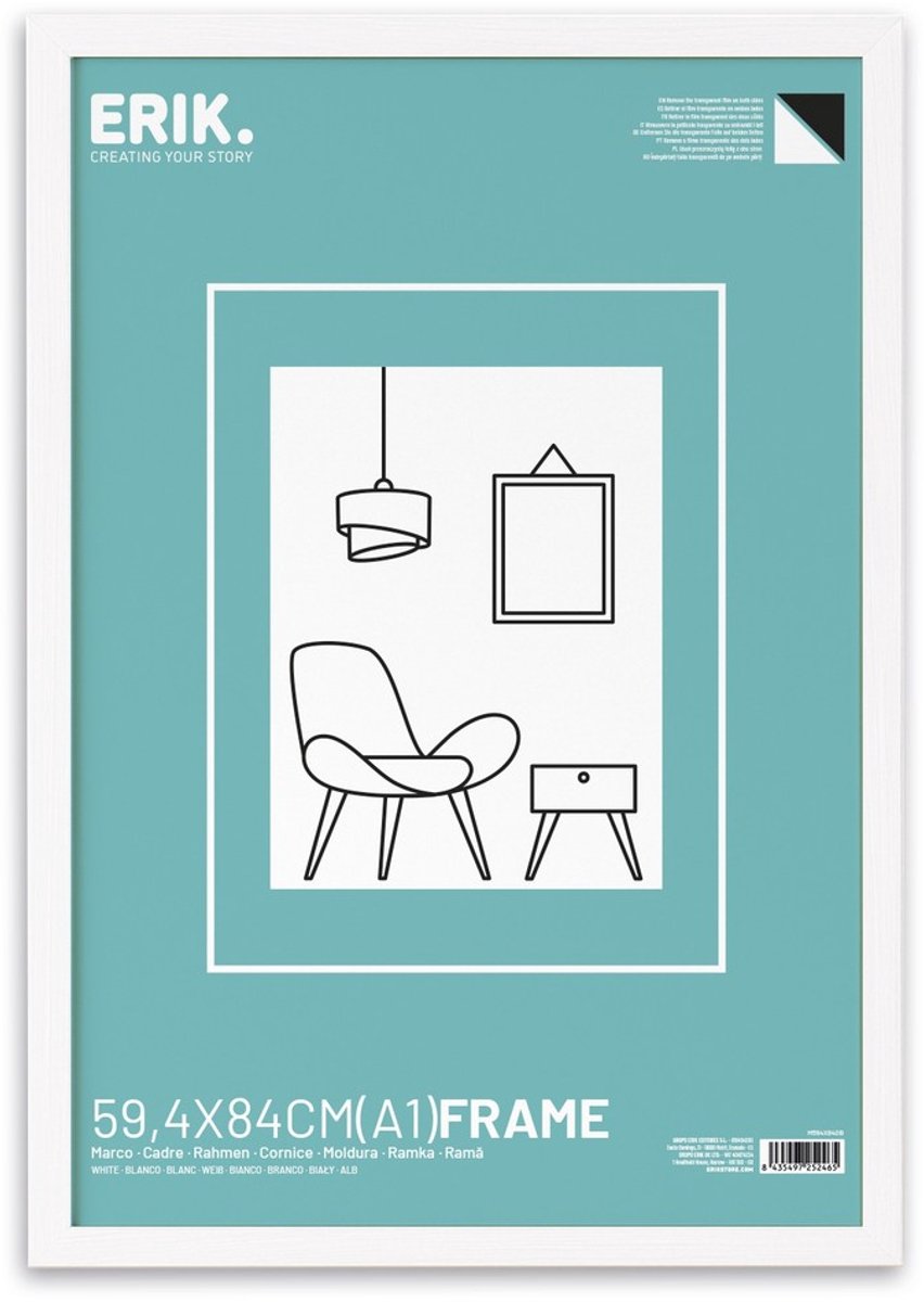 Grupo Erik - A1 59.4X84Cm Mdf White Frame Lijst - Multicolours