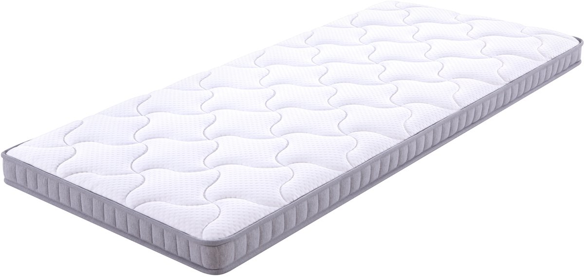 Pocketveringmatras 90x190x10 cm - 7 Zones Met Traagschuim En H3 Ligcomfort - Voor Slaapbank En Opklapbed - Oeko-Tex - Wit