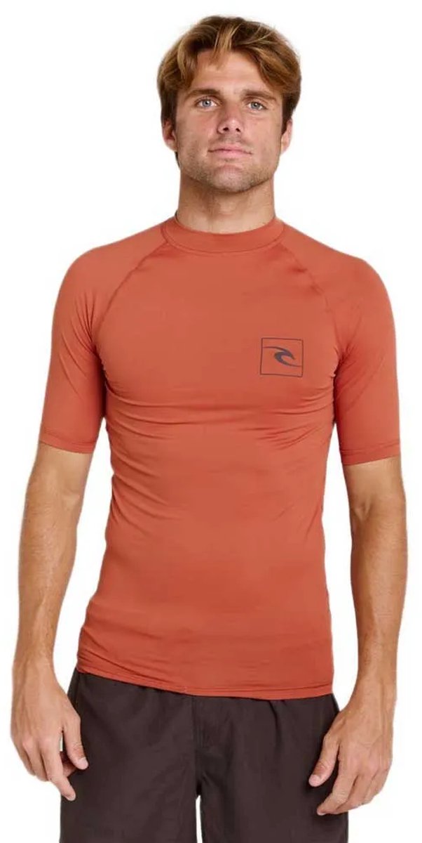 Rip Curl Streamline Upf Korte Mouw Rash Guard Man Baked Clay