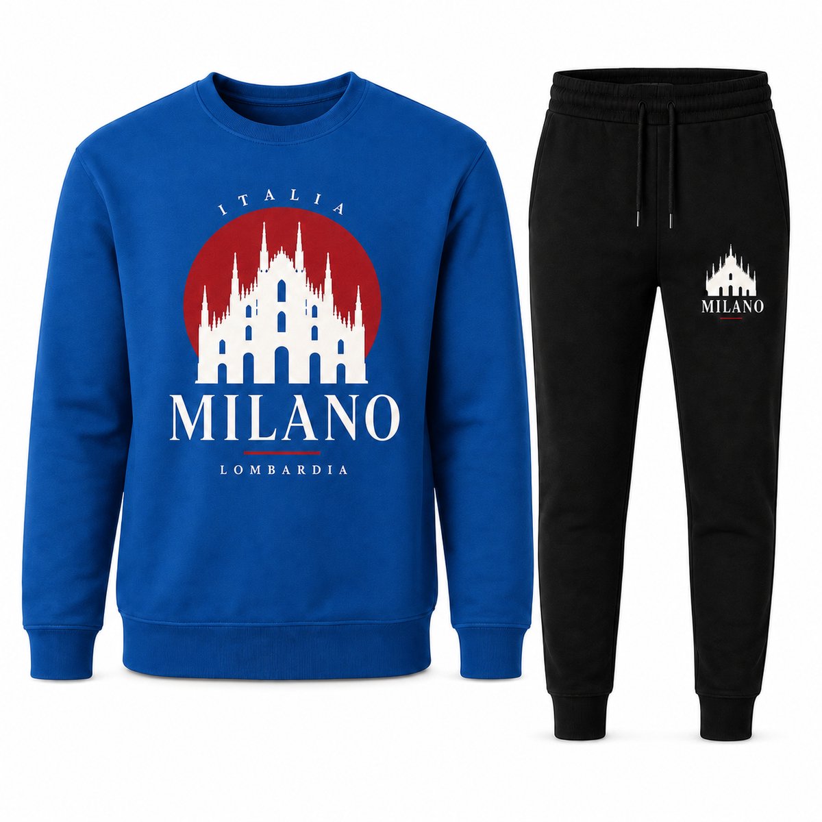 Trainingspak Heren - Sweater Heren - Comfortabele Tracksuit Heren - Milano Italy - Blauw - M