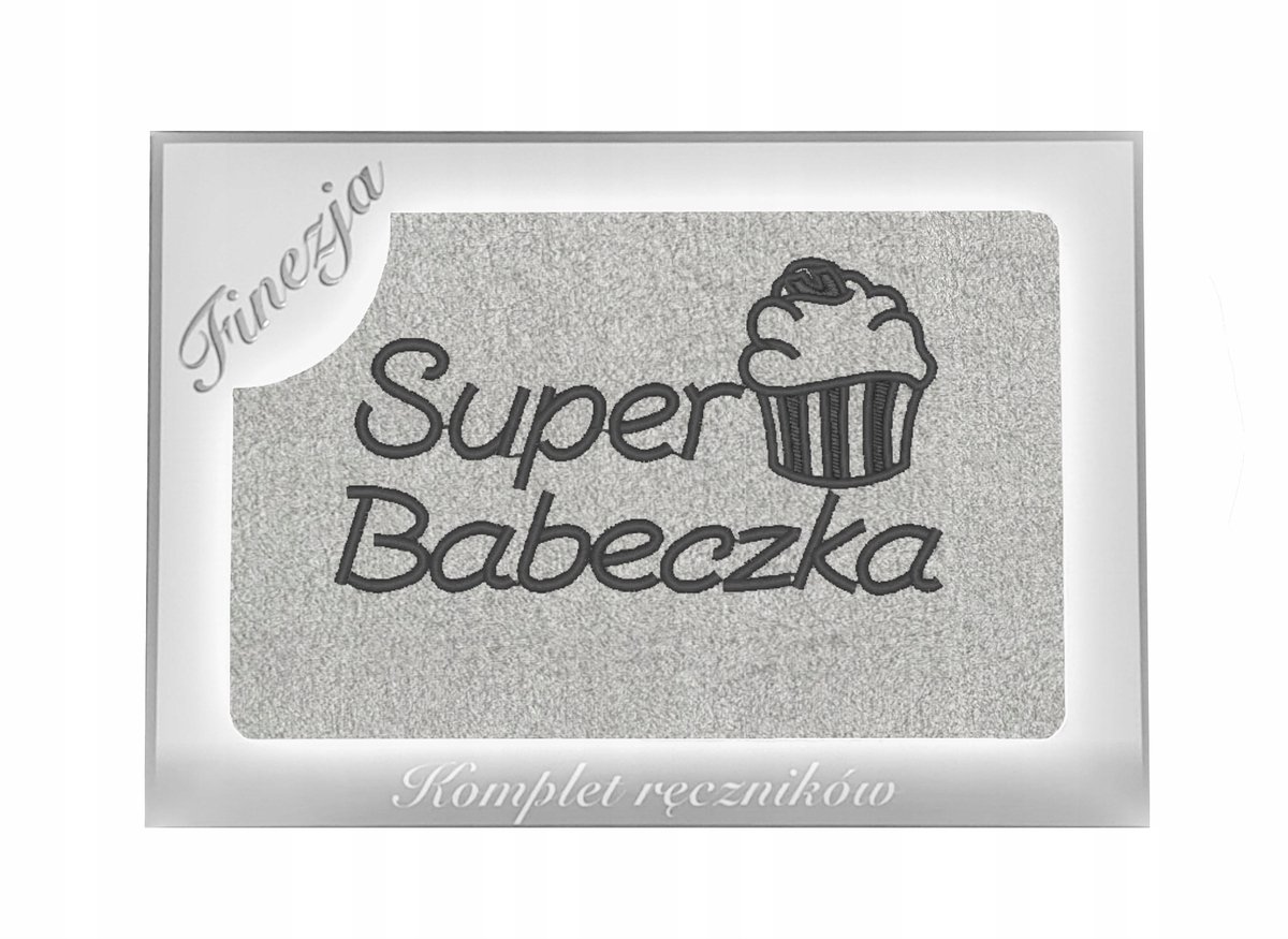 KONEY - Badhanddoek - 70 x 140 cm - Grijs - 420 g/m² - met borduring Supervrouw