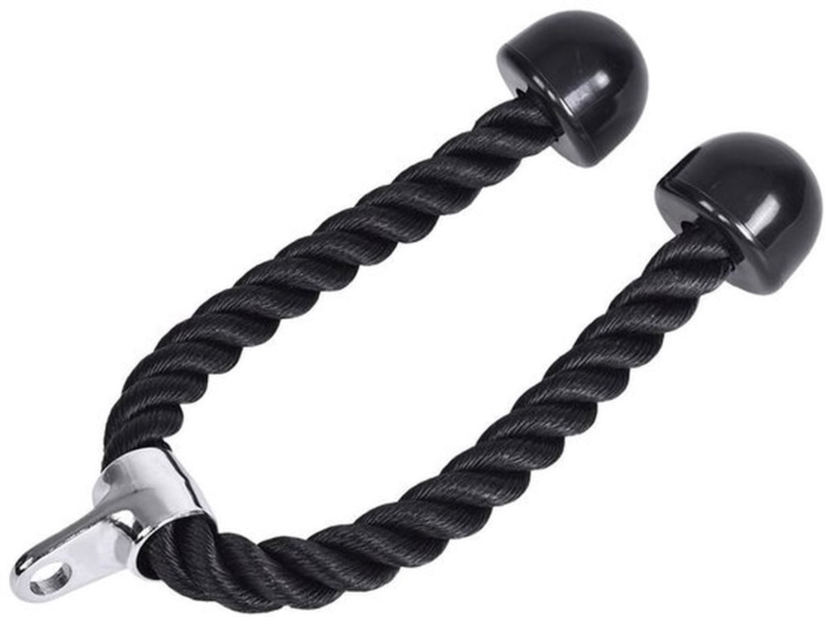 Tricepstouw - Duurzaam Nylon/Staal - Antislip Grip - Voor Bodybuilding - Voor Home Workout - Afmetingen 66 x 6,5 cm - Fitnesskoord