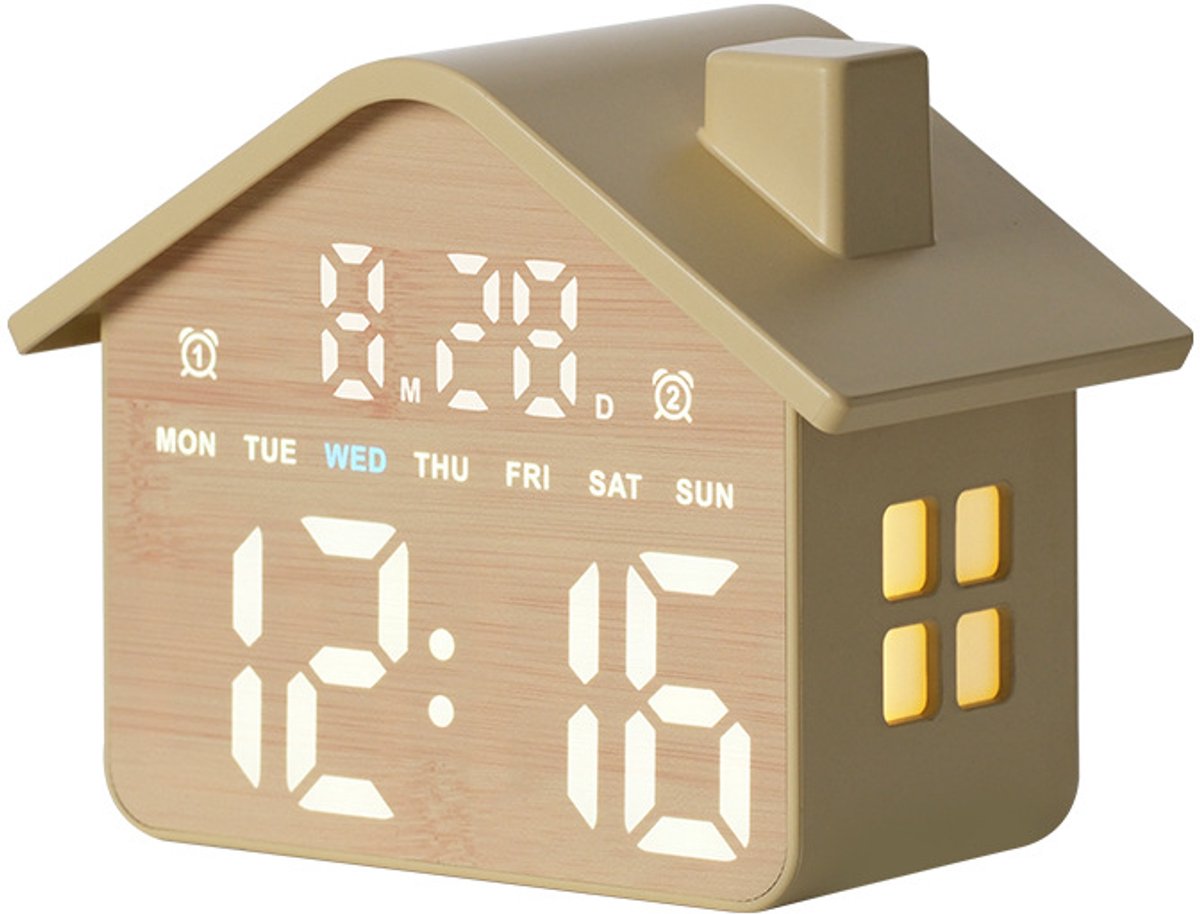 VHV-Wekker - Digitale Wekker met LED-display en Eenvoudige Bediening voor Slaapkamer