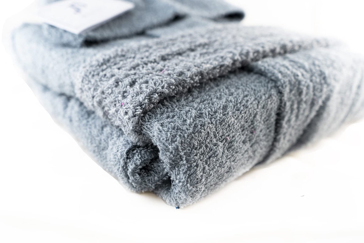 SnelShoppen - Unisex Badstof Badjas voor Thuis, Spa, Sauna, Sportschool - Zacht en Hoge Droogcapaciteit - Grijs - M