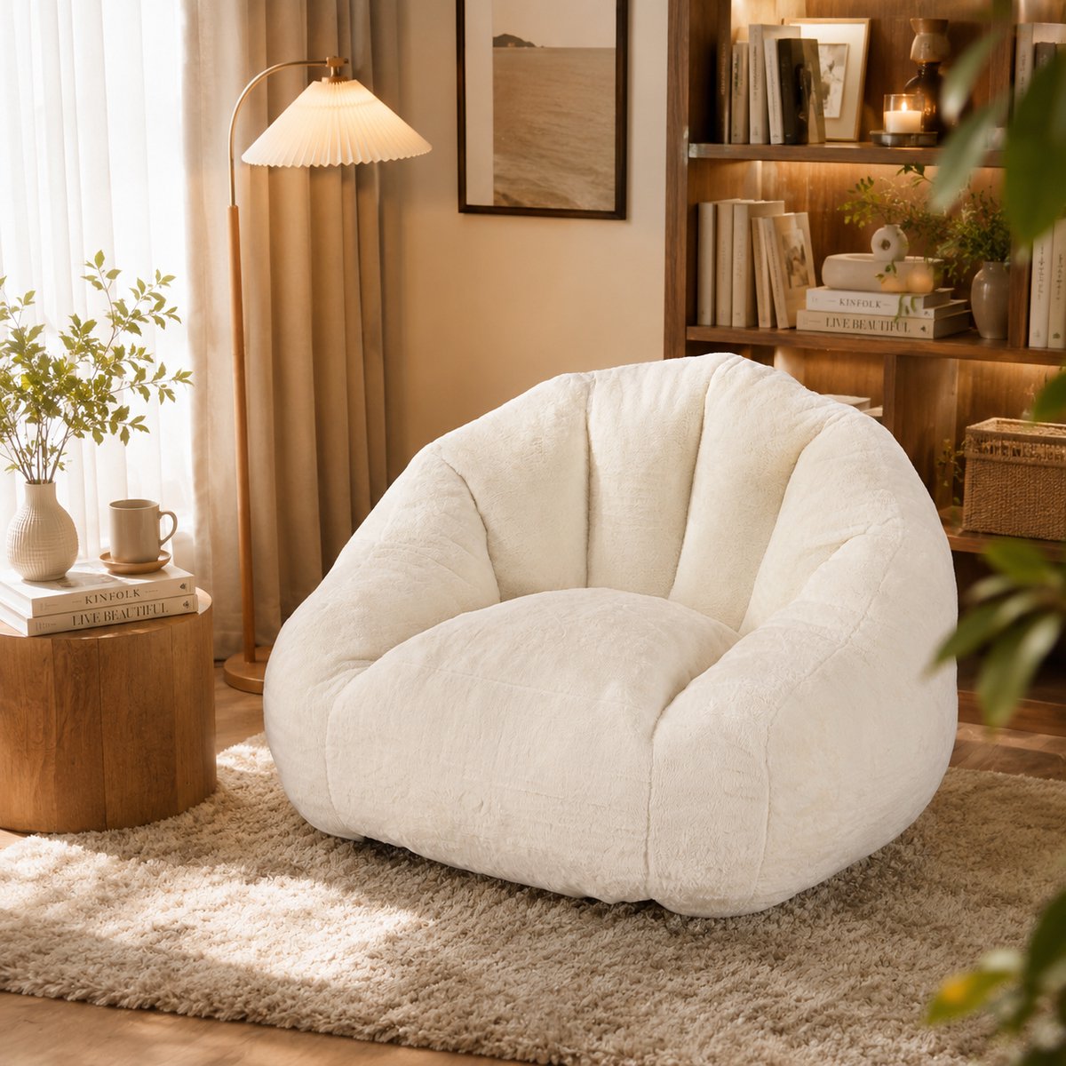 Zitzak - Relaxstoel - Comfortabele zitbank - Zitbank - Ergonomisch - Groot - Geen montage nodig - Beige
