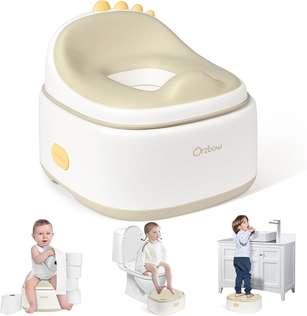 Multifunctionele Toiletbril voor Kinderen, Universele Zindelijkheidstraining met Voetsteun, Eenvoudig Schoon te Maken en Veilig Ontwerp, Inclusief Stickers en Opbergbaar Ontwerp