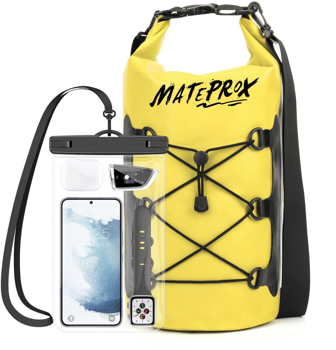 SnelShoppen - Droogzak 5L/10L/20L - Waterdichte Pakzak met Rolsluiting - Robuuste en Duurzame Waterdichte Tas - Perfect voor Zwemmen, Boottochten, Raf