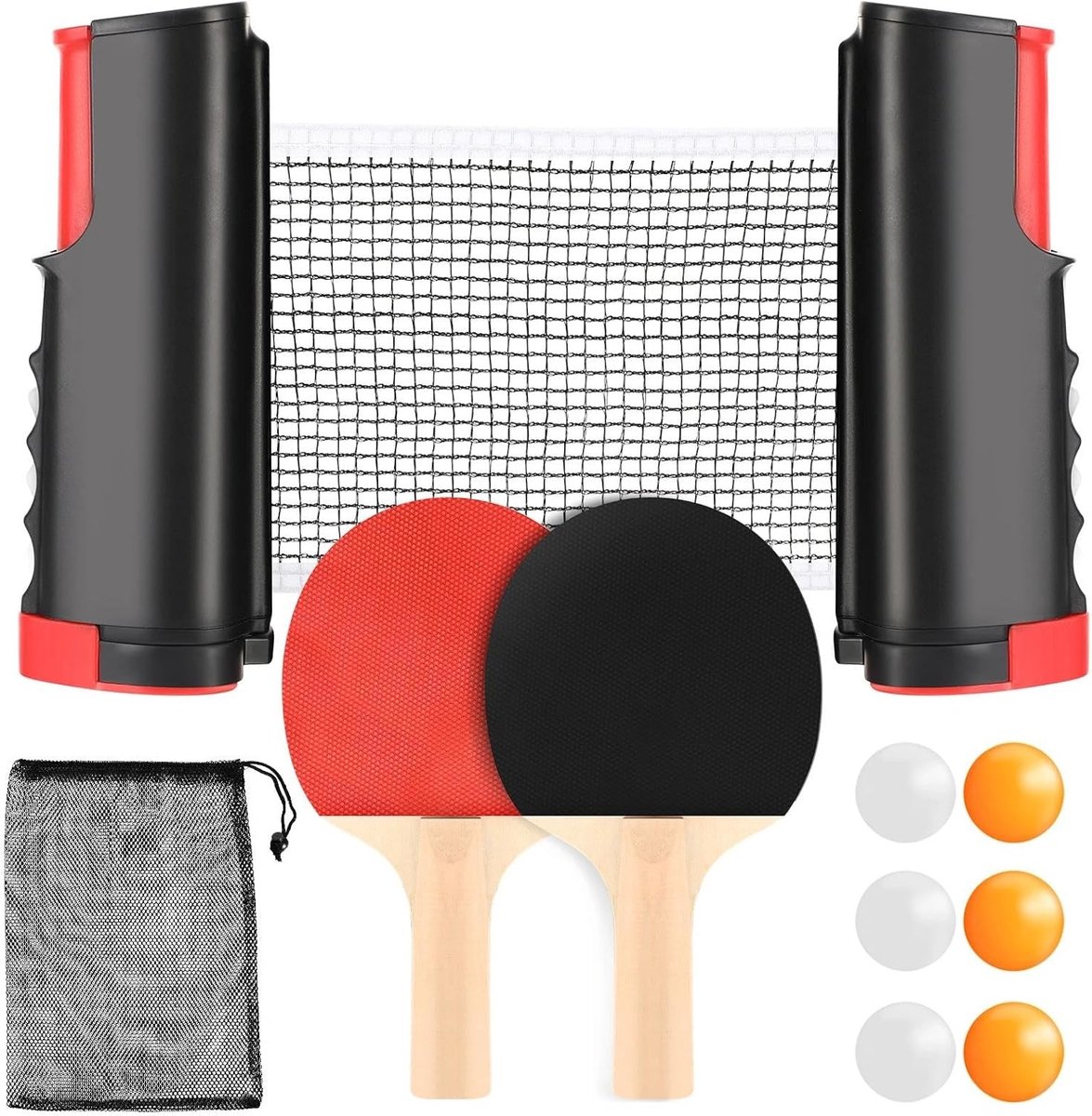 Complete tafeltennis set met rackets, ballen en net voor ultiem speelplezier