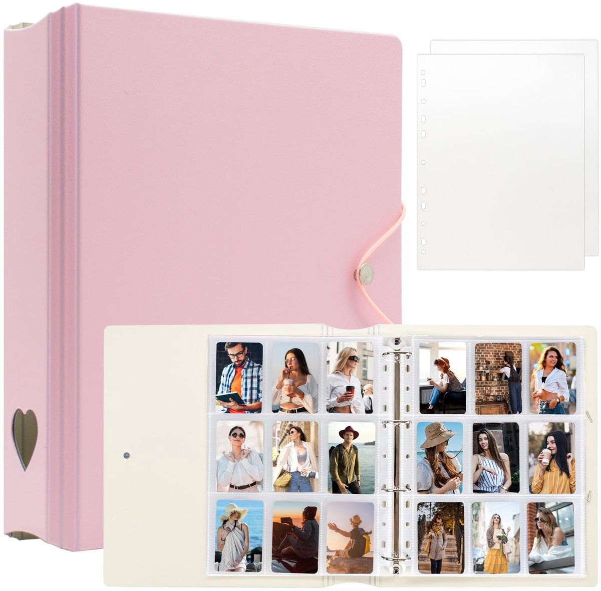 SnelShoppen - A4 Fotoalbum voor Mini 11 12 9 8+ 8 7+ LiPlay Film, Fotokaartmap voor SnapTouch PIC-300 Z2300 Fotoprinter, 2x3 Fotoboek voor Kpop Card -