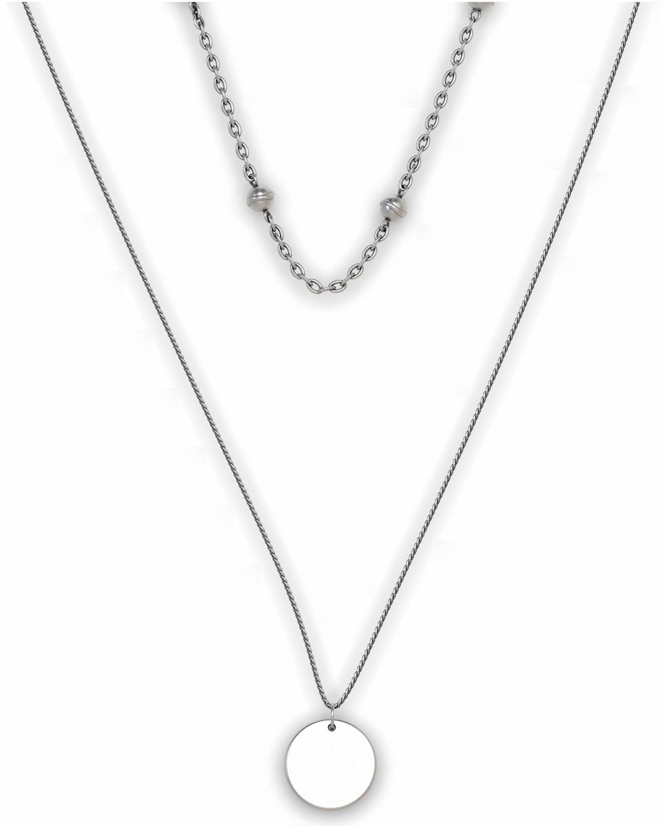 Elysian Ketting Dames - Rhodium - Luxe geschenkdoos - 34 + 5 cm - Cadeau Voor Vrouw