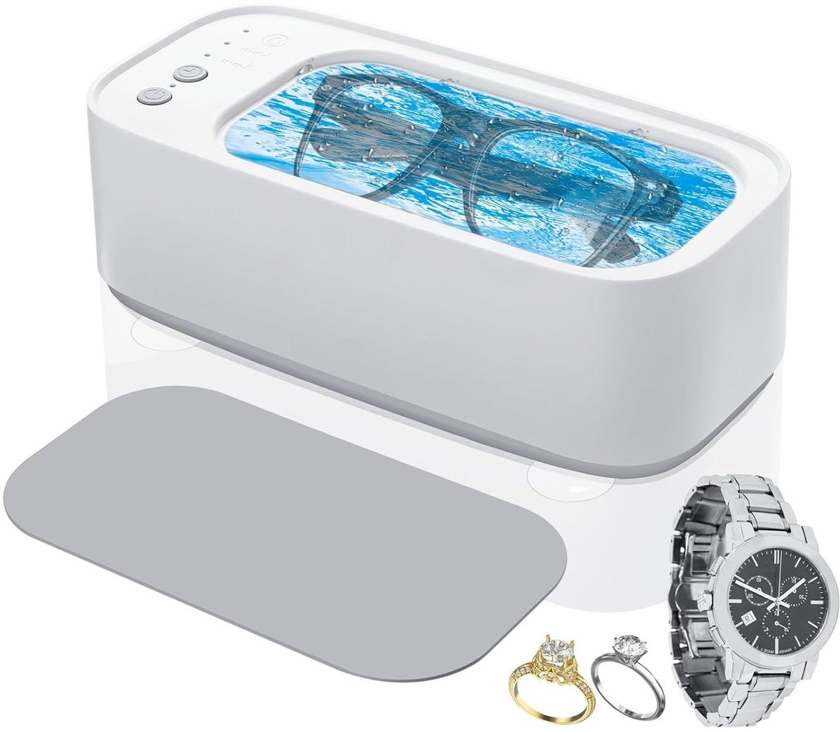 Ultrasone Reiniger - Schoonmaakapparaat - Sieraden Reinigen - 45000 Hz Frequentie - 500 ml Tank - Wit