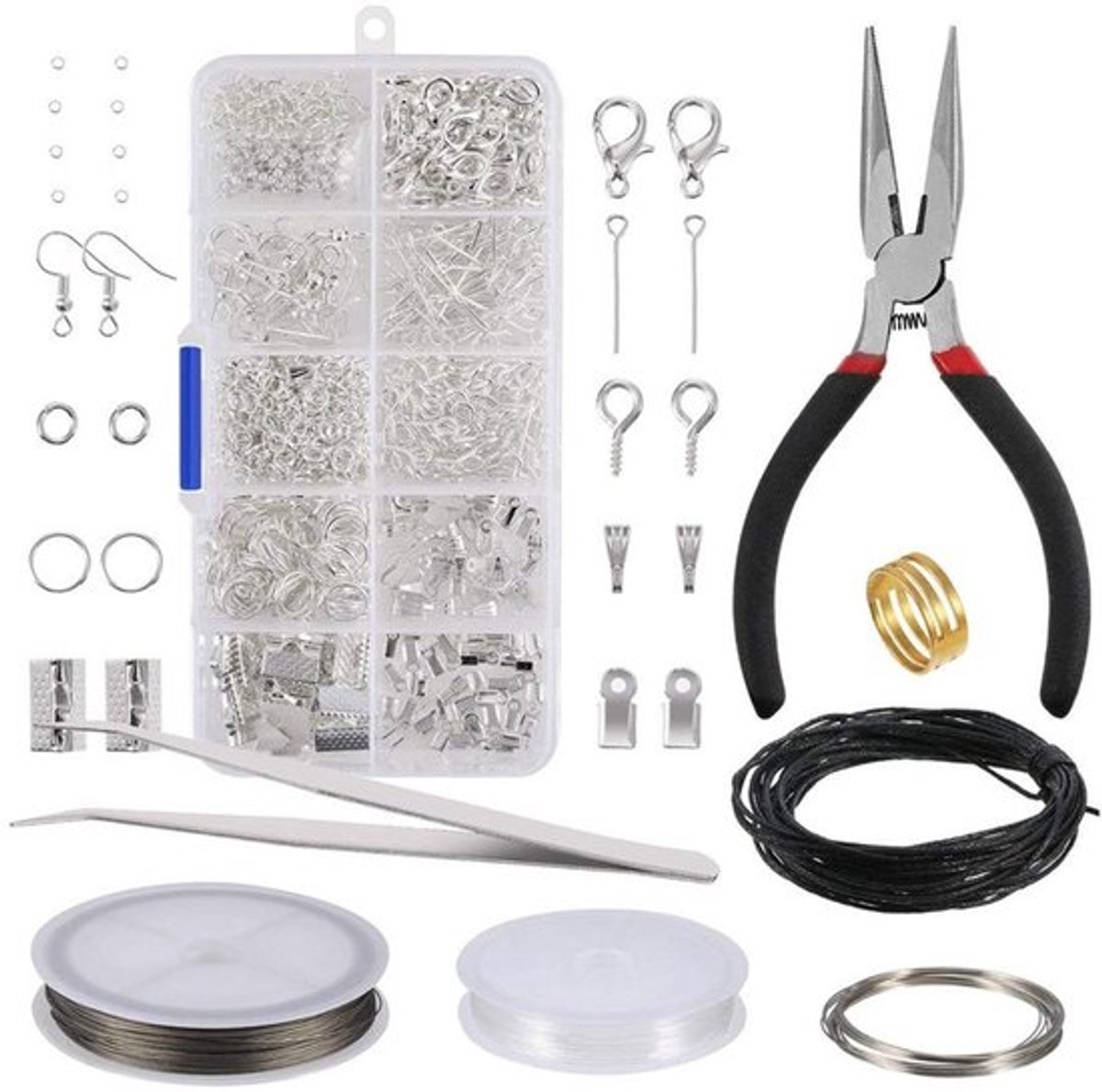 Sieraden Maken Kit - 912 Stuks - Gereedschappen en Accessoires - Doorzichtige Opbergdoos - Voor Oorbellen/Kettingen/Armbanden - Handwerk Benodigdheden - Sieraden Set
