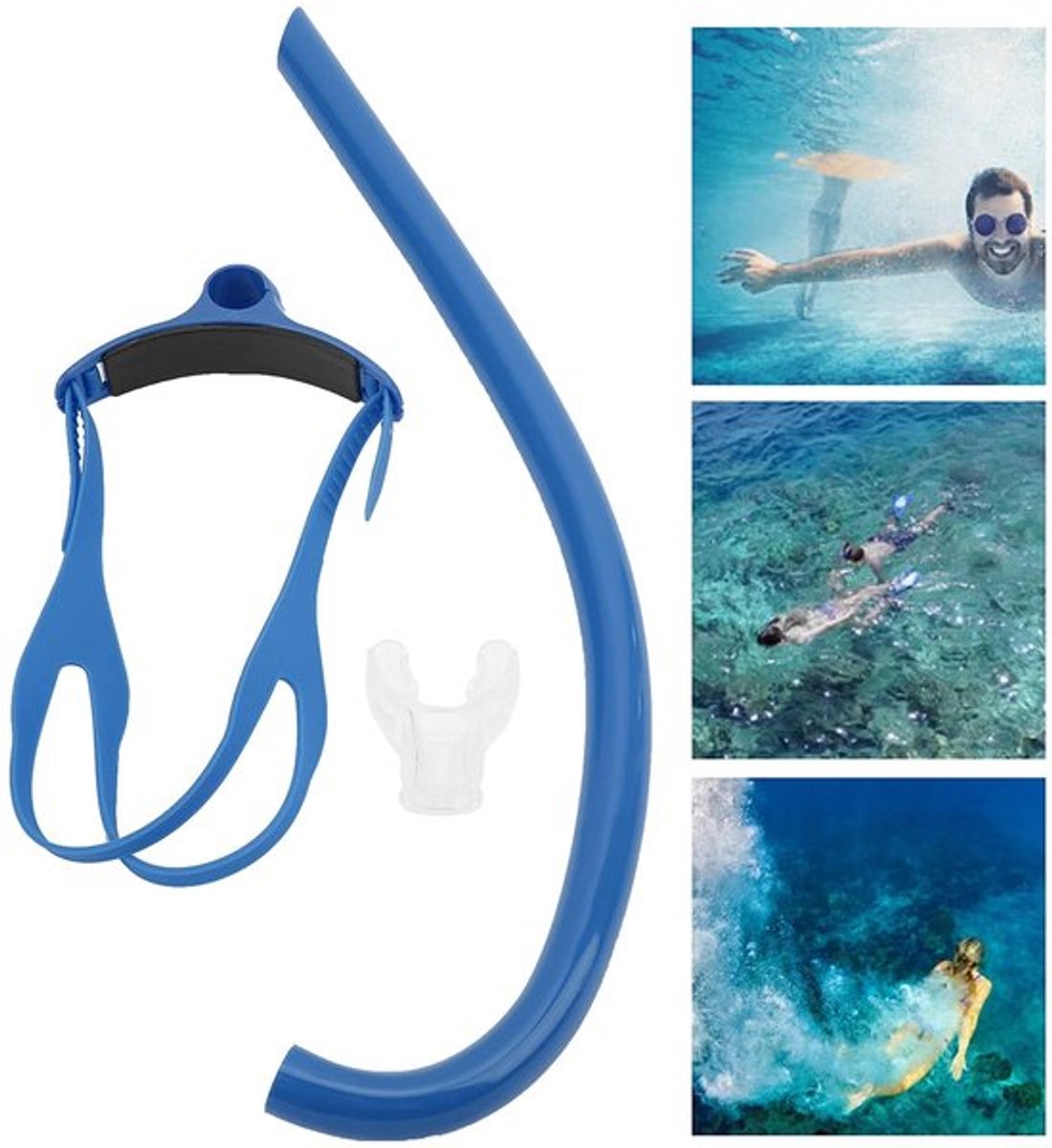 Snorkelset Volwassenen Hoge Prestaties - Verstelbare Hoofdband - Antislip Bevestiging - Hoogwaardig Siliconen Mondstuk - Duurzaam Materiaal - Ideaal voor Zwemtraining - Snorkel