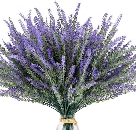 Kunstbloemen 12 Stuks - Decoratieve Simulatie Lavendel - Tafeldecoratie - Kunstbloemen voor Bruiloft - Kunstlavendel - Jaarlijks Fris Uiterlijk - Nepplant