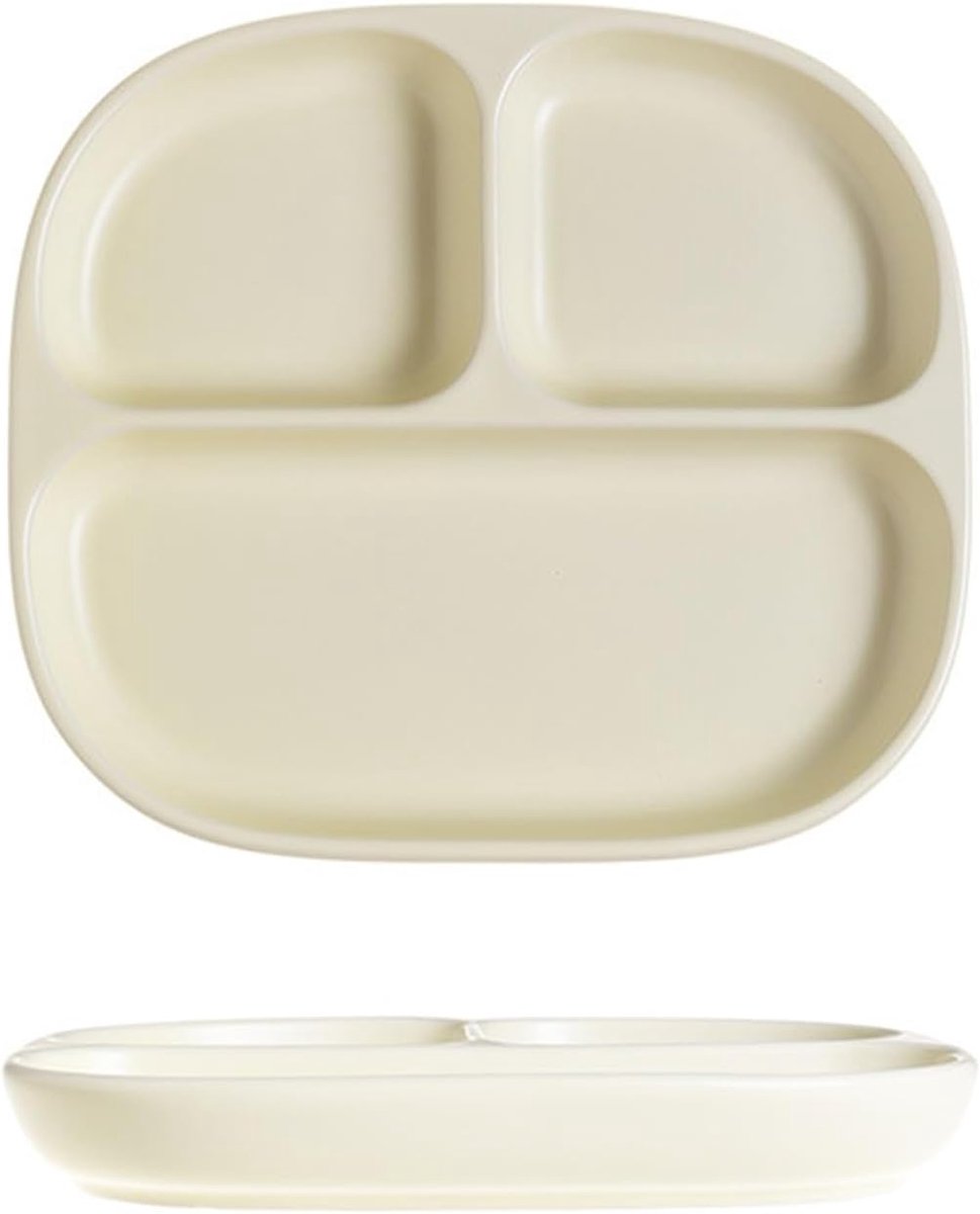 SnelShoppen - Lunch Plates - Gedeelde Keramische Dinerborden - Vierkante Ceramische Gedeelde Borden - Geschikt voor Volwassenen en Kinderen - Magnetro