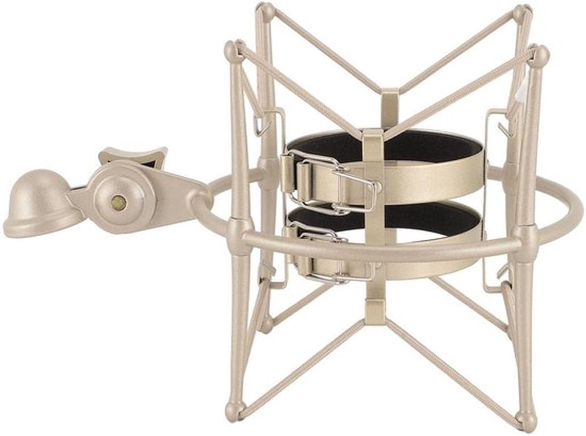- Microfoons schokmontage - Hoge Isolatie - Anti-vibratie microfoonclip - Zinklegering - Geschikt voor 60 mm Microfoons - Studio-uitzending Opname