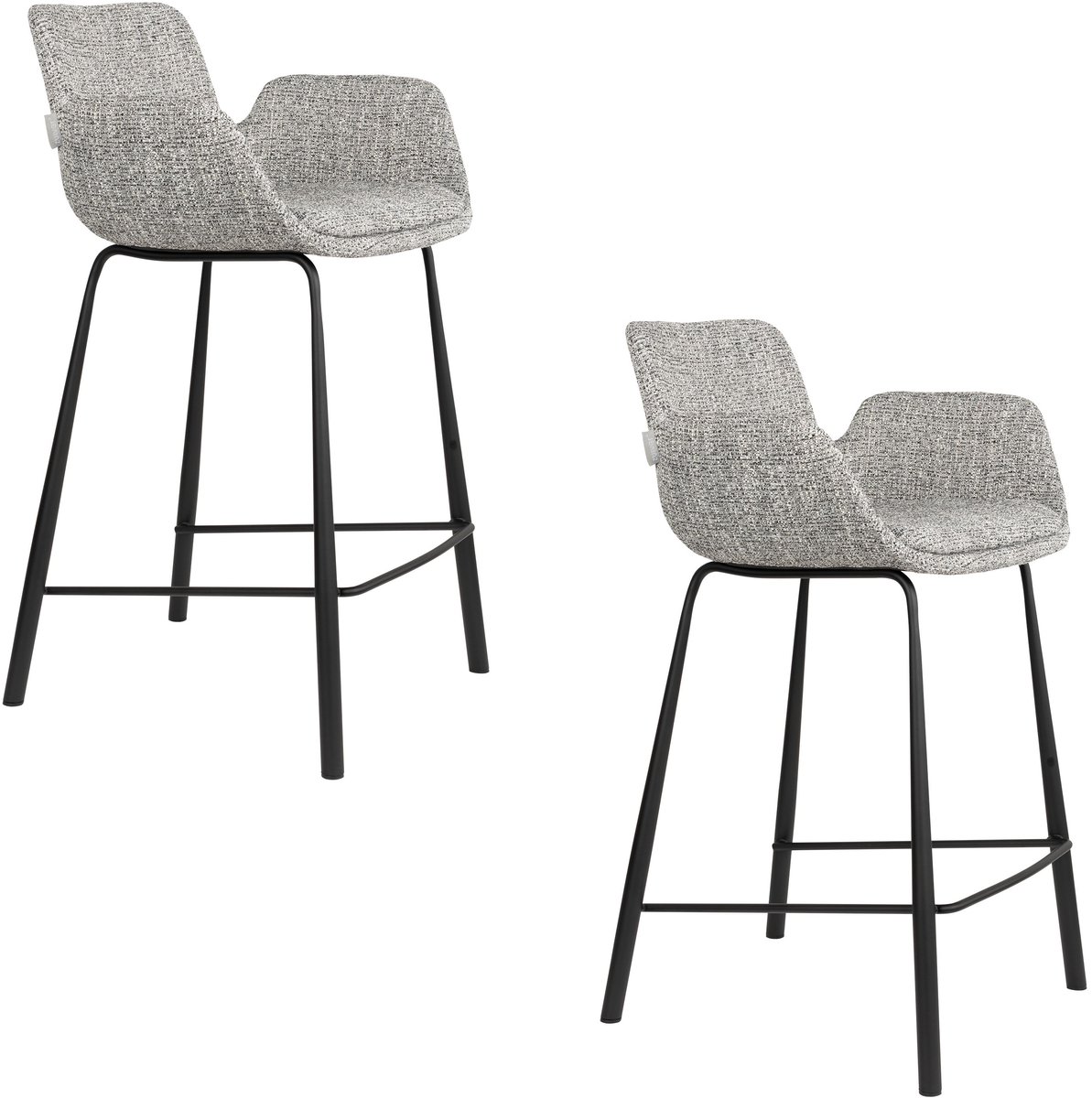 Zuiver Brit Barkrukken rugleuning 67,5 cm Grijs - Set van 2