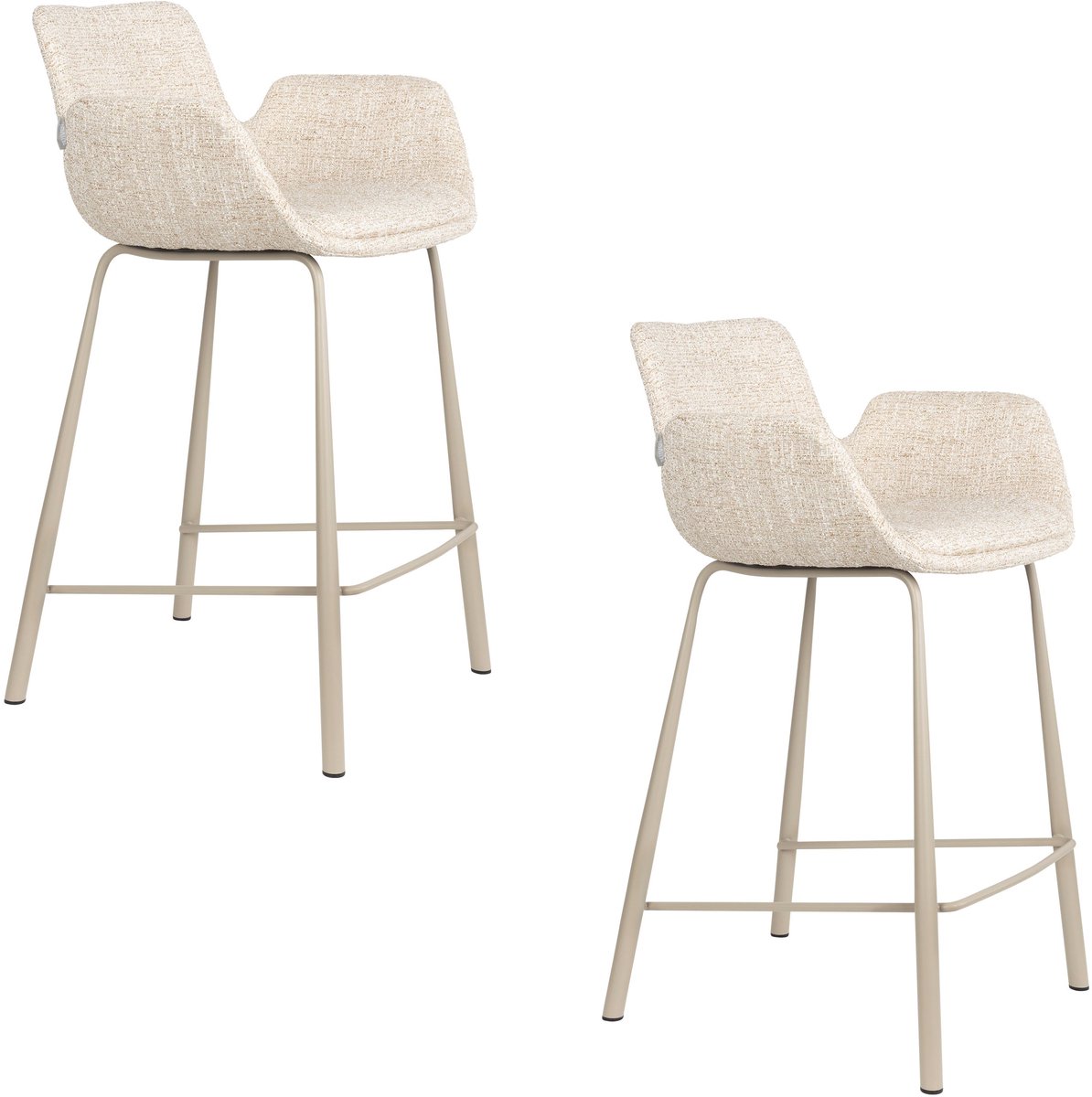 Zuiver Brit Barkrukken rugleuning 67,5 cm Beige - Set van 2