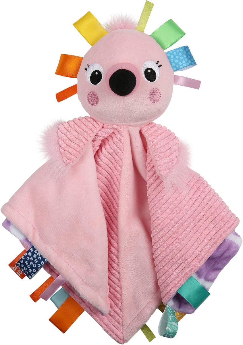 SnelShoppen - Cuddly Blanket Flamingo - Zacht Knuffeldoekje voor Baby's - Roze - Comfortabel en Kalmerend Speelgoed voor Op Reis - Geschikt voor Baby'