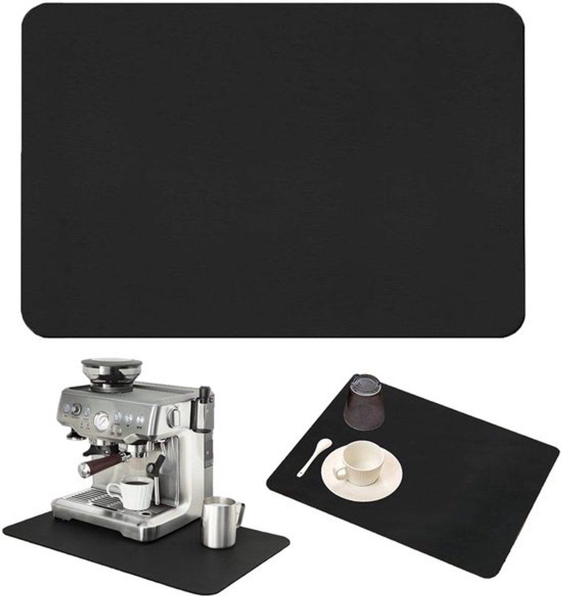 Afdruipmat 60 x 50 cm - Antislip - Sneldrogend - PU-oppervlak - Zacht - Opvouwbaar - Droogmat