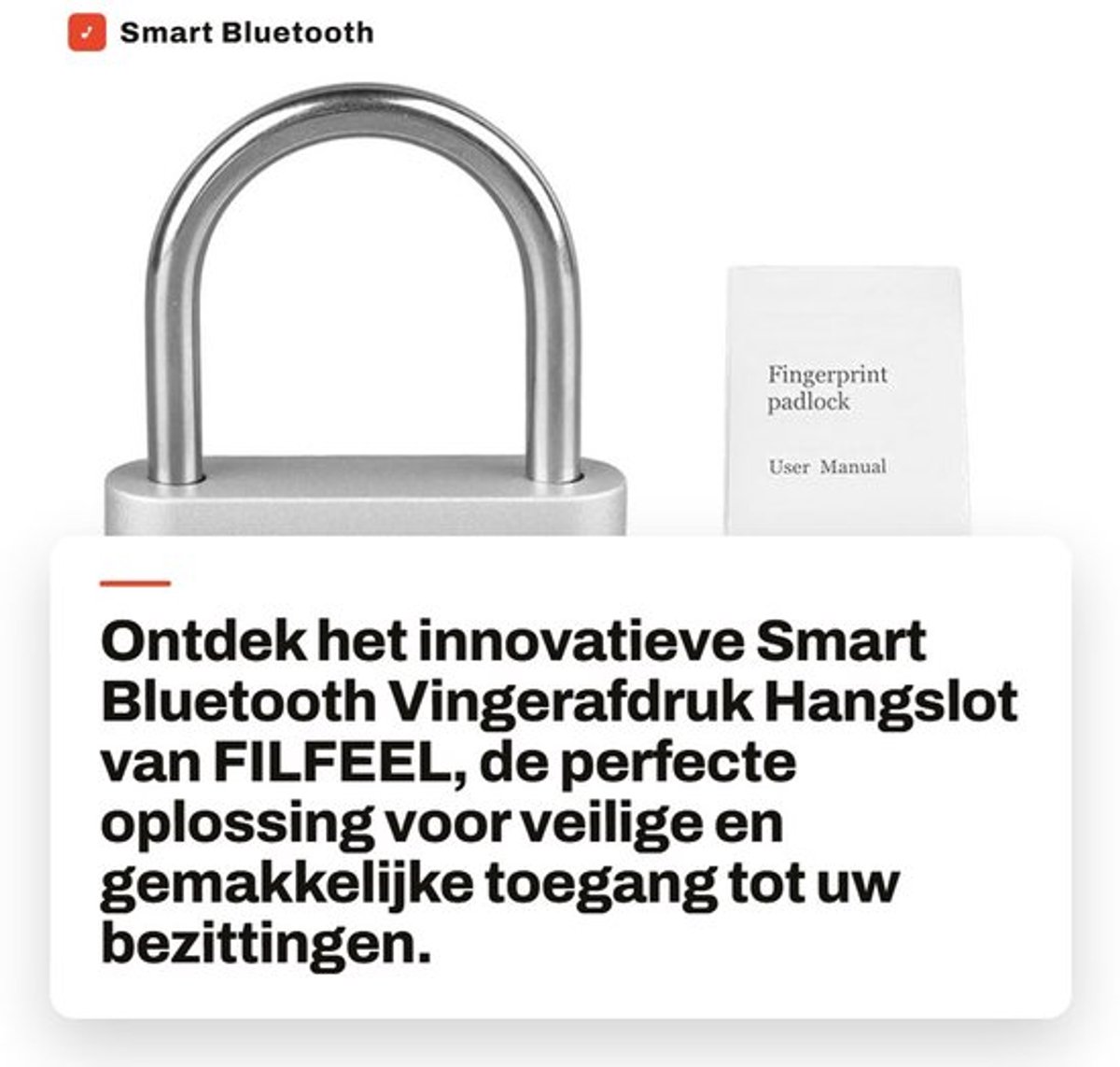 Smart Bluetooth Vingerafdruk Hangslot - Oplaadbaar, Waterdicht & Biometrisch